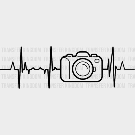 EKG Line & Camera - Photography DTF Transfers Adult Unisex - S & M (10’’) / Dark Color Design (See Imaging)