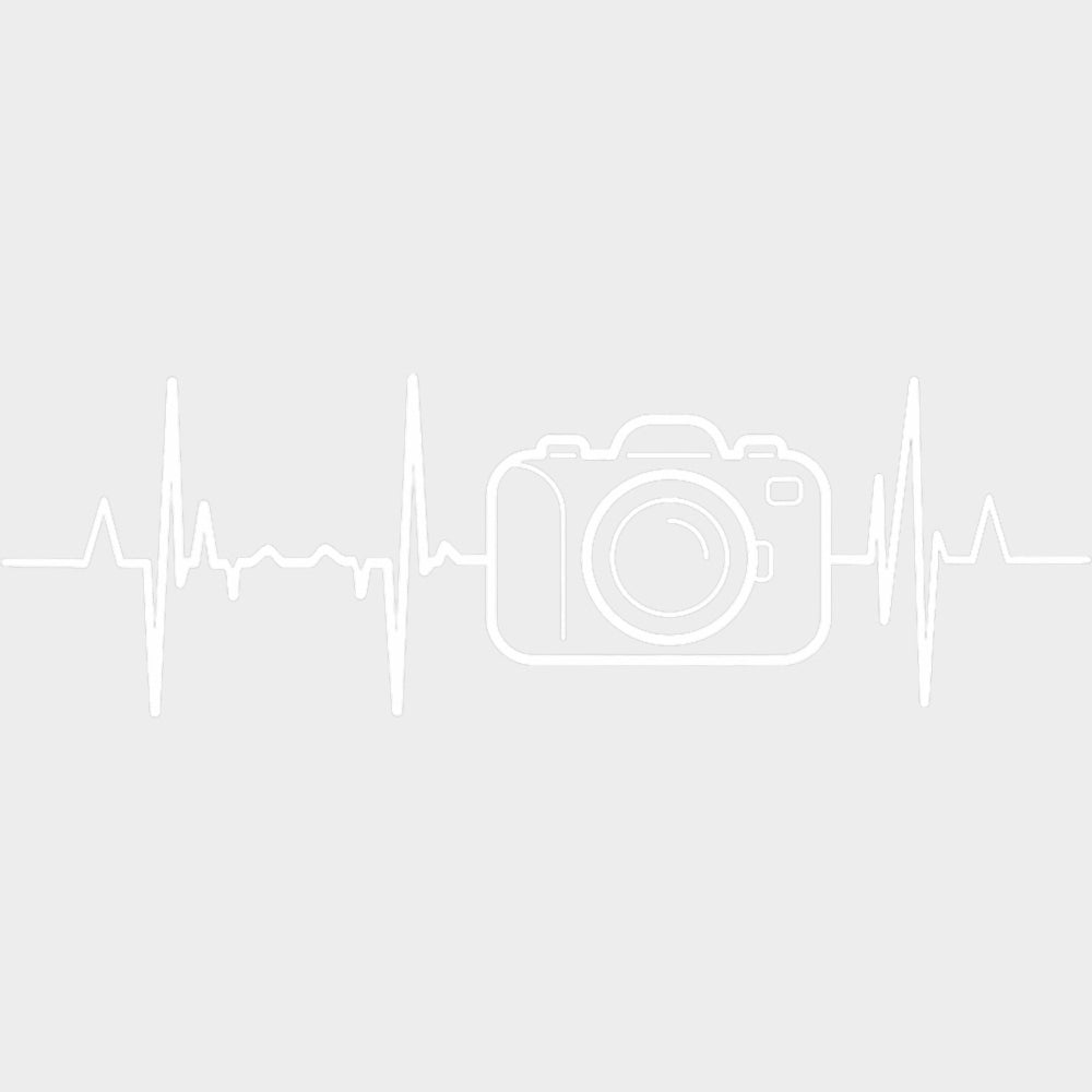 EKG Line & Camera - Photography DTF Transfers Adult Unisex - S & M (10’’) / Light Color Design (See Imaging)