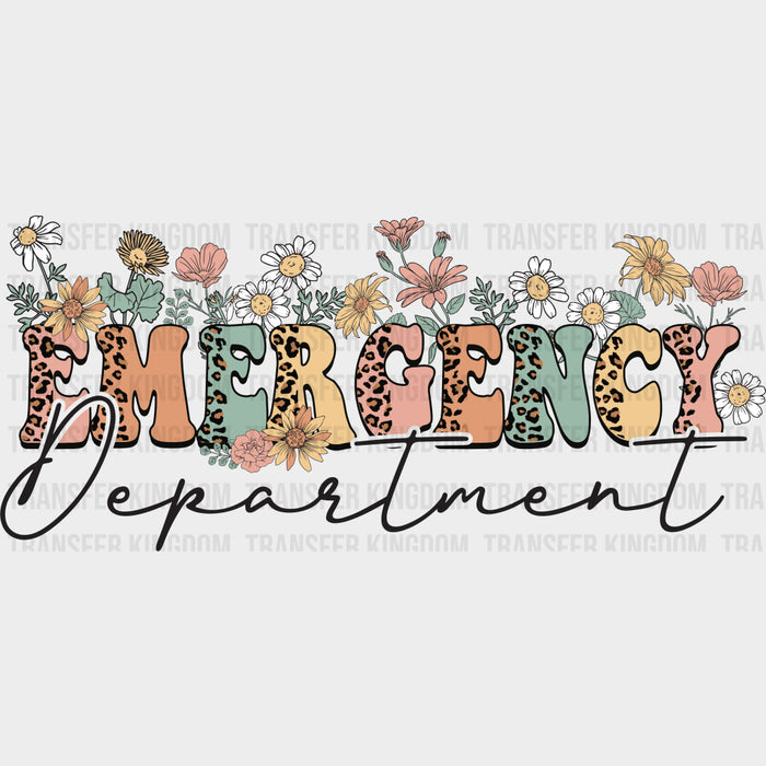 Emergency Department Cursive Design - Er Nurse DTF Heat Transfer