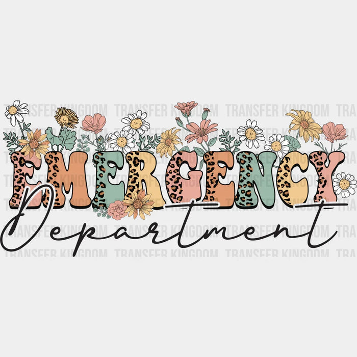Emergency Department Cursive Design - Er Nurse DTF Heat Transfer