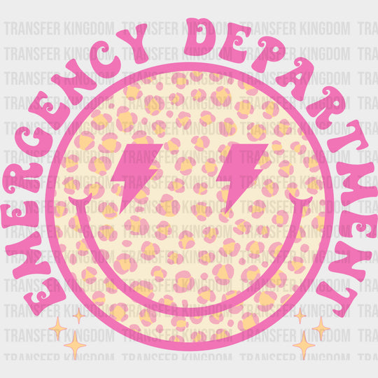 Emergency Department Pink Smiley - ER Nurse DTF Transfers