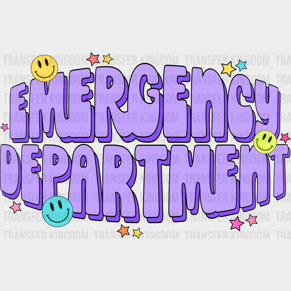 Emergency Department Purple Retro - ER Nurse DTF Transfers