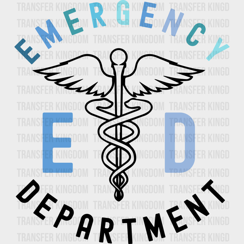 Emergency ED Department - ER Nurse DTF Transfers Adult Unisex - S & M (10’’) / Dark Color Design (See Imaging)