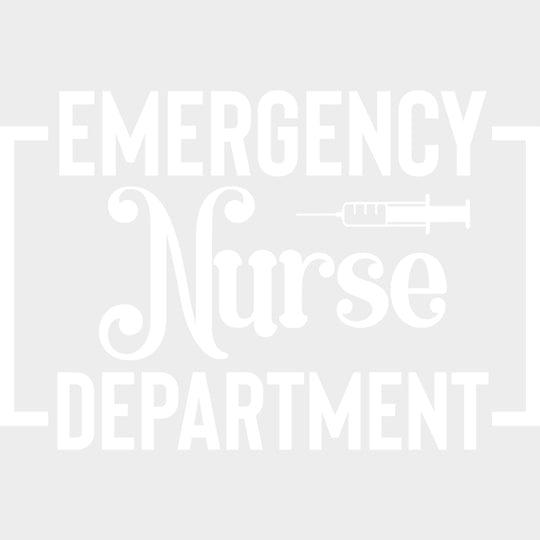 Emergency Nurse Department Syringe B&W - ER Nurse DTF Transfers Adult Unisex - S & M (10’’) / Light Color Design (See
