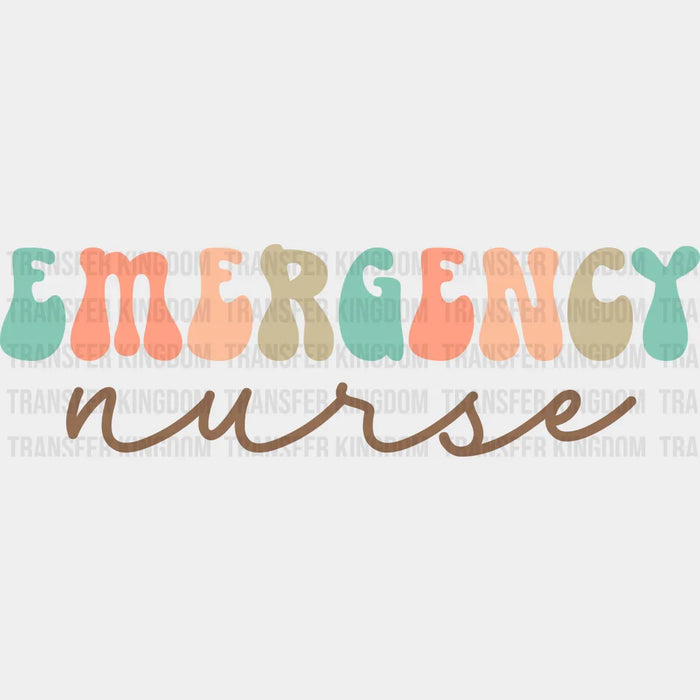 Emergency Nurse Colorful Design - Er Nurse DTF Heat Transfer