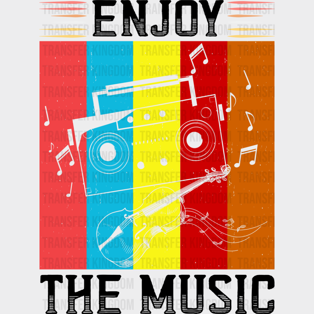 Enjoy The Music - Singing Dtf Heat Transfer Unisex S & M (10’’) / Dark Color Design See Imaging