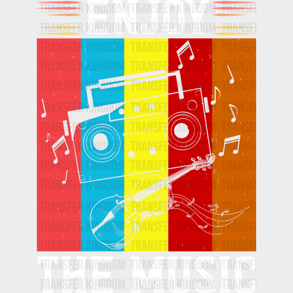 Enjoy The Music - Singing Dtf Heat Transfer Unisex S & M (10’’) / Light Color Design See Imaging