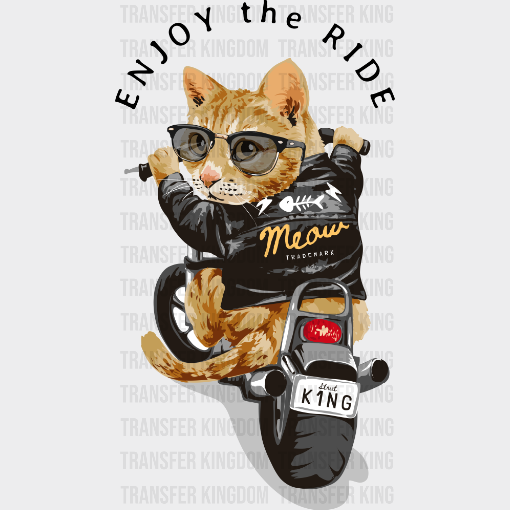 Enjoy The Ride Biker Cat - Cats DTF Transfer