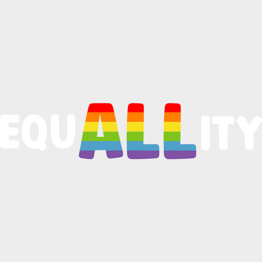 EquALLity B&W - LGBTQ + DTF Transfer Adult Unisex - S & M (10’’) / Light Color Design (See Imaging)