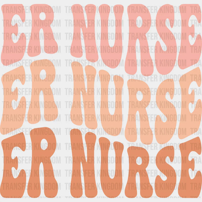 ER Nurse Brown Design - ER Nurse DTF Heat Transfer