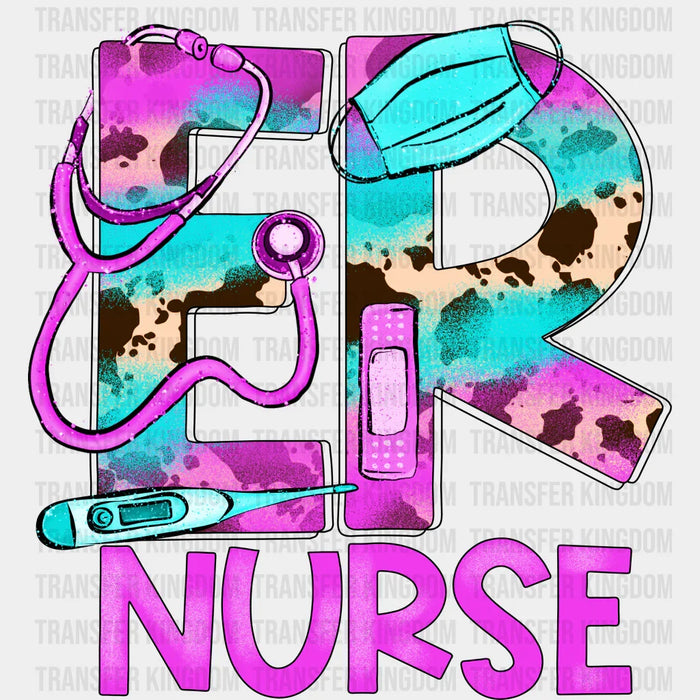 Er Nurse Purple Stethoscope Design - Er Nurse DTF Heat Transfer