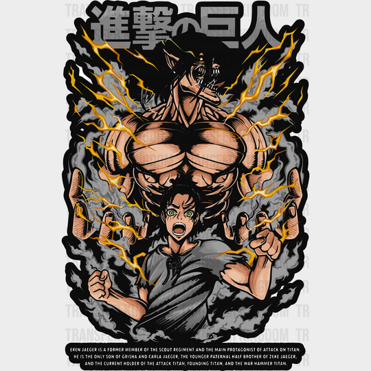 Eren Jaeger Titan Design - Attack On Iron Dtf Transfer Unisex S & M (10’’) / Dark Color See Imaging