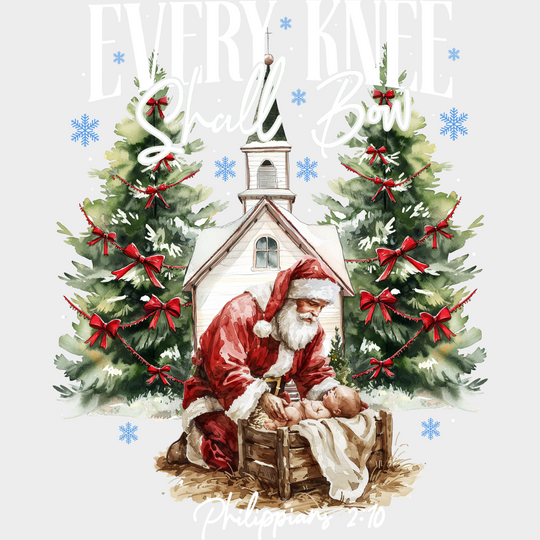 Every Knee Shall Bow - Christmas DTF Transfer Adult Unisex - S & M (10’’) / Light Color Design (See Imaging)