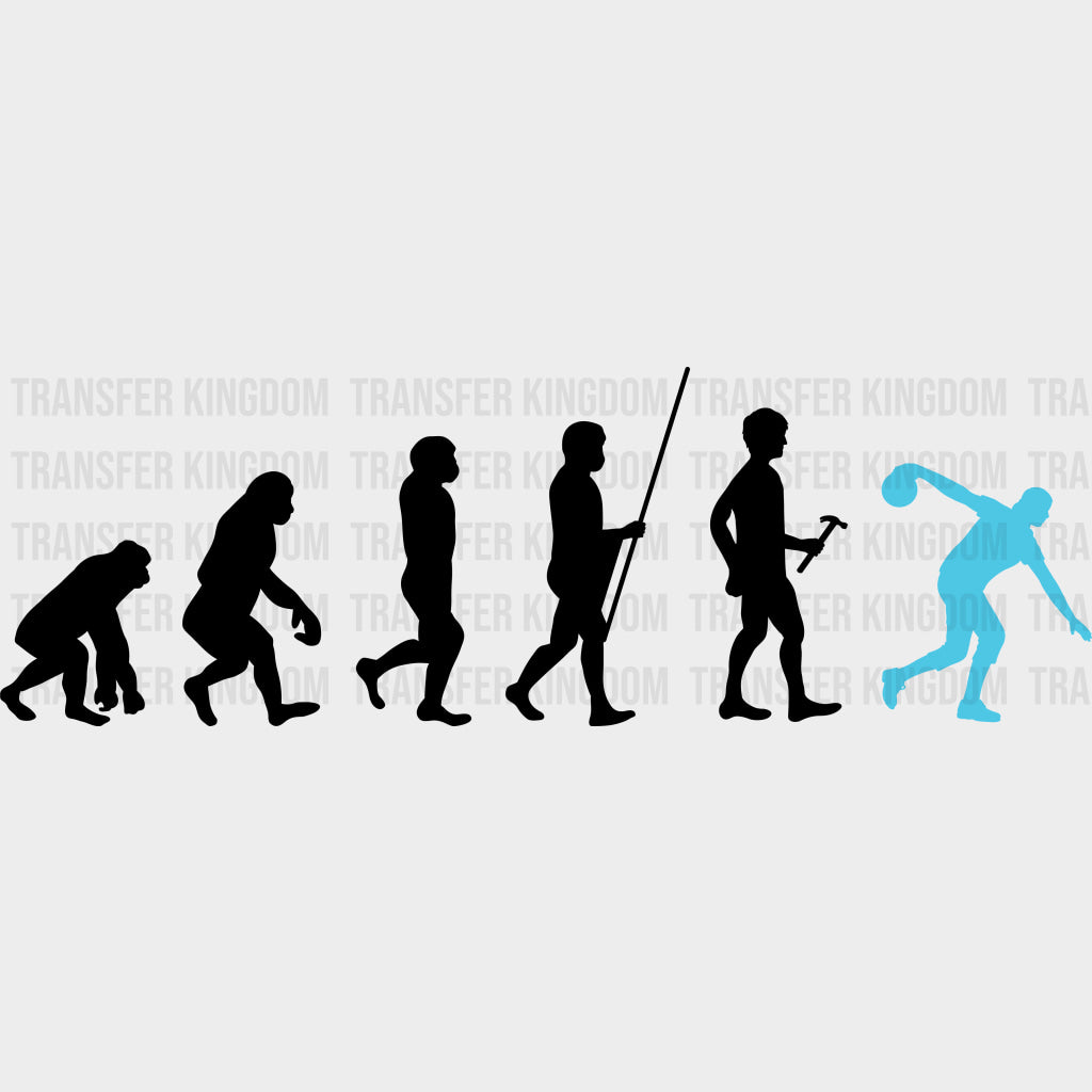 Evolution Of A Bowler - Bowling DTF Transfers Adult Unisex - S & M (10’’) / Dark Color Design (See Imaging)
