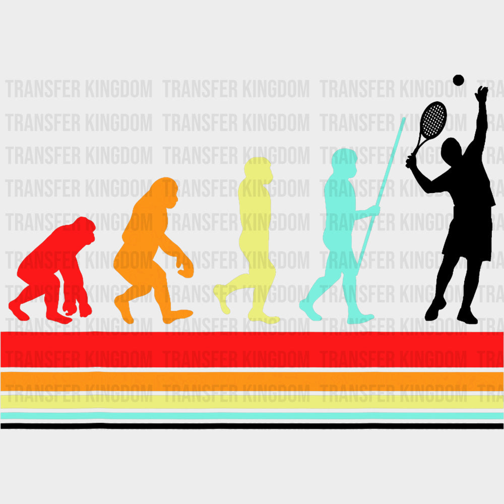 Evolution - Tennis DTF Transfers Adult Unisex - S & M (10’’) / Dark Color Design (See Imaging)