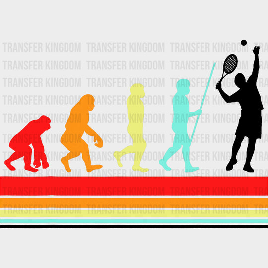 Evolution - Tennis DTF Transfers Adult Unisex - S & M (10’’) / Dark Color Design (See Imaging)