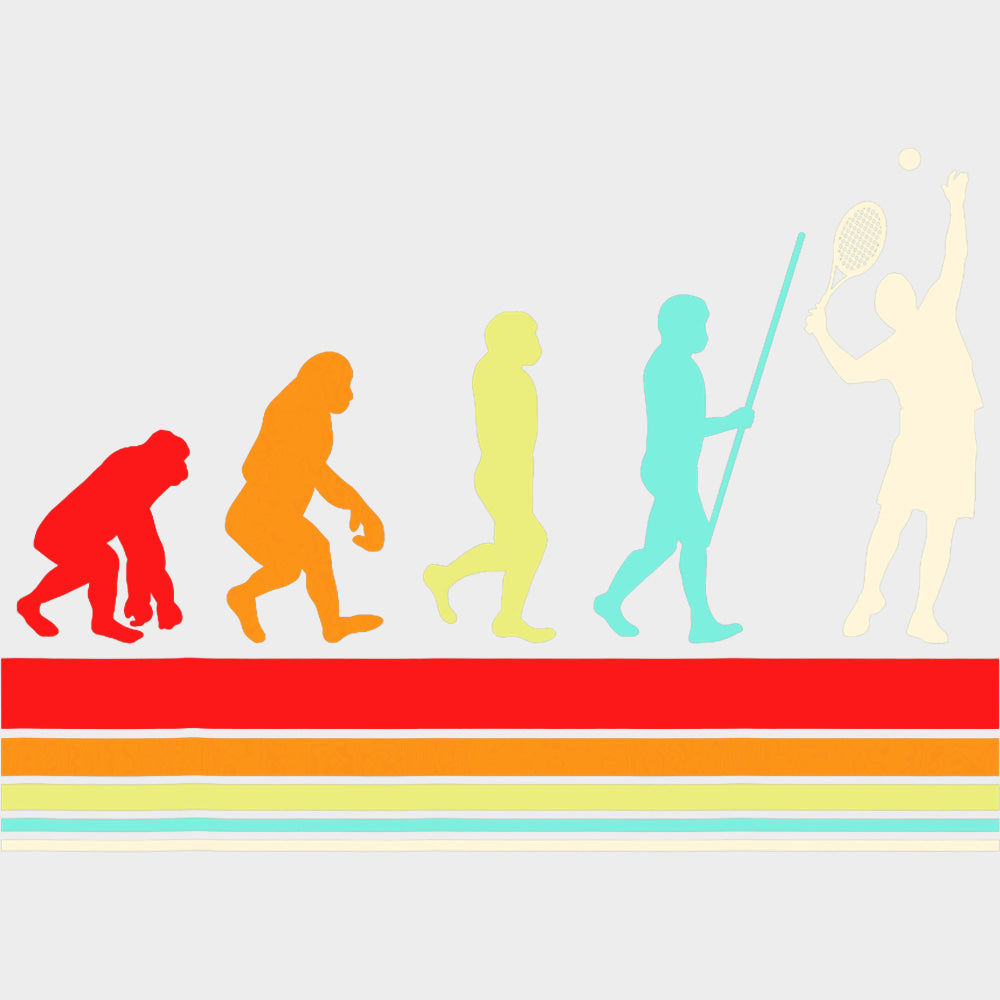 Evolution - Tennis DTF Transfers Adult Unisex - S & M (10’’) / Light Color Design (See Imaging)