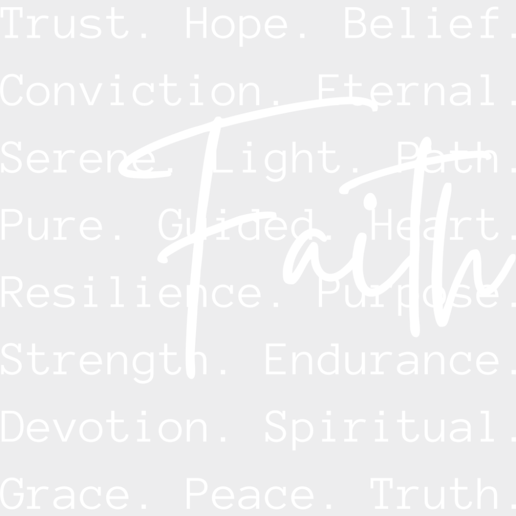 Faith B&W - Christianity DTF Transfer Adult Unisex - S & M (10’’) / Light Color Design (See Imaging)