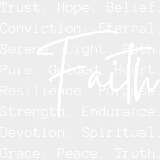 Faith B&W - Christianity DTF Transfer Adult Unisex - S & M (10’’) / Light Color Design (See Imaging)