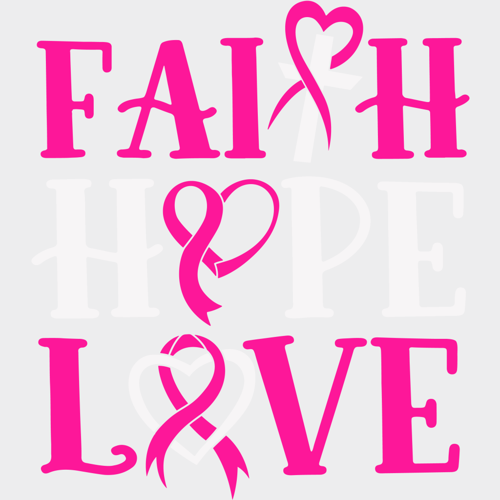 Faith Hope Love Cancer Support Design - Dtf Heat Transfer Unisex S & M ( 10 ) / Light Color See