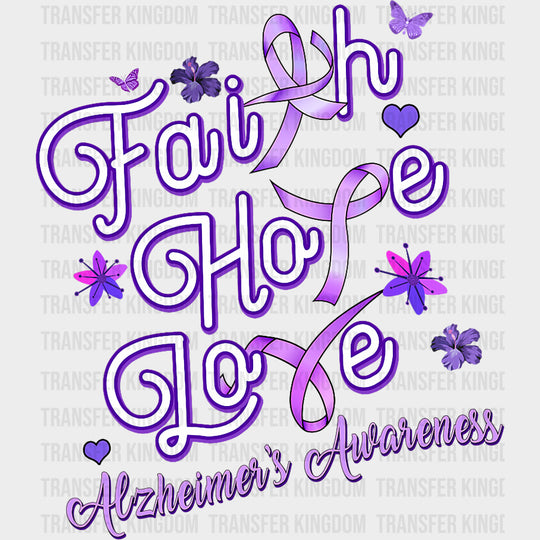 Faith Hope Love Flowers - Alzheimer's Awareness DTF Transfer transfer-kingdom