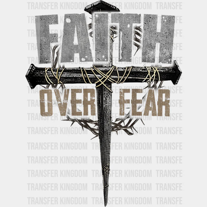Faith Over Fear Metal Design - Christianity DTF Transfer