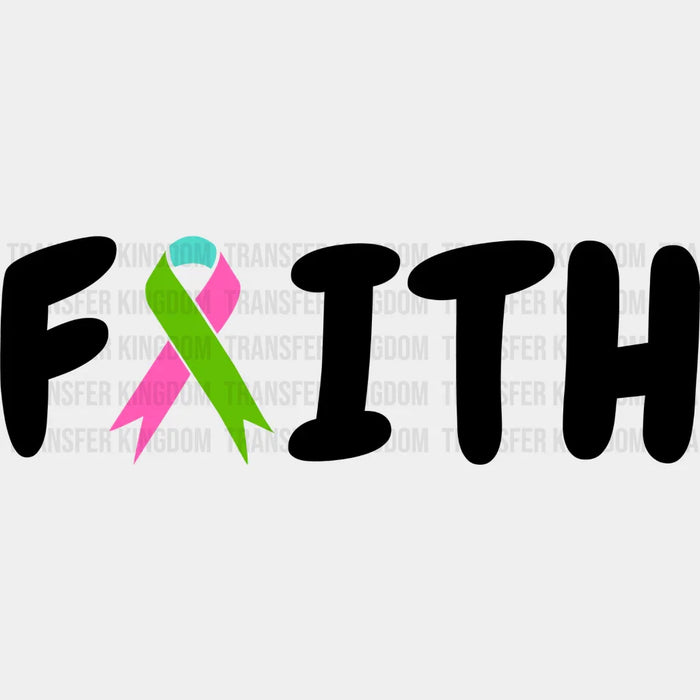 Faith Ribbon Design - Metastatic Breast Cancer DTF Transfer