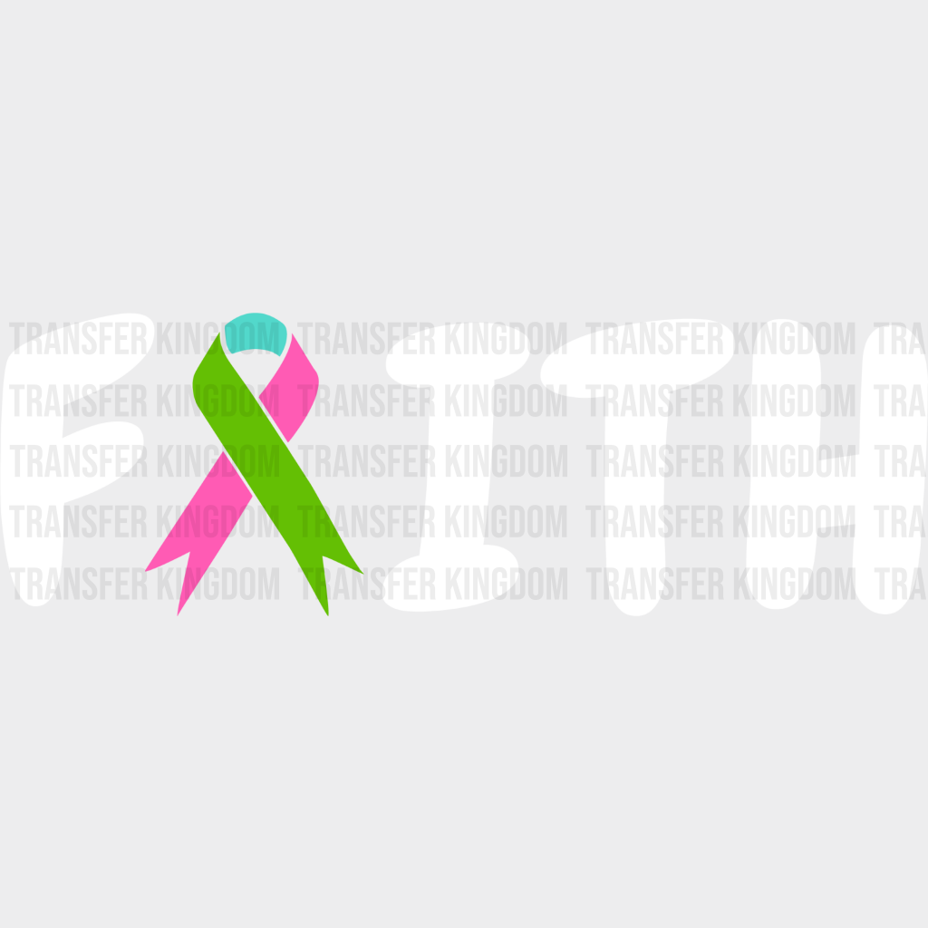 Faith Ribbon Design - Metastatic Breast Cancer Dtf Transfer Unisex S & M (10’’) / Light Color