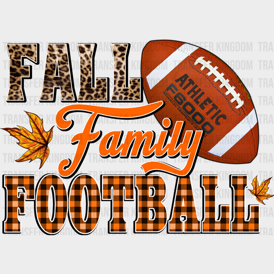 Fall Family Football Design - Dtf Transfer Unisex S & M (10’’) / Dark Color See Imaging