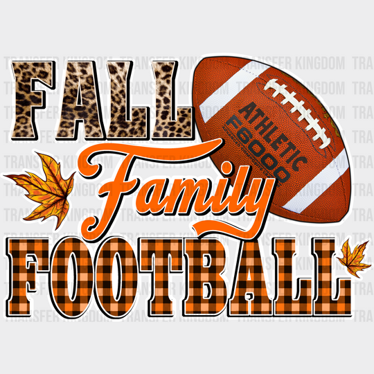 Fall Family Football Design - Dtf Transfer Unisex S & M (10’’) / Light Color See Imaging