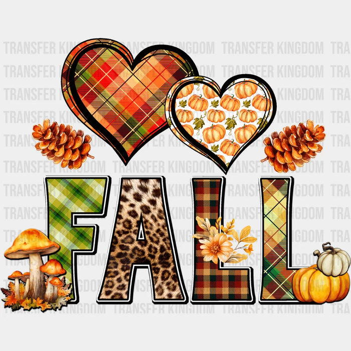 Fall Hearts Pine Cones - Fall DTF Transfer