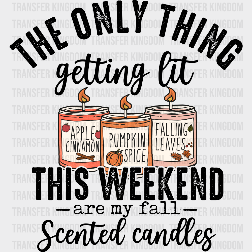 Fall Scented Candles - Fall DTF Transfer Adult Unisex - S & M (10’’) / Dark Color Design (See Imaging)