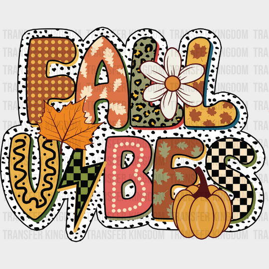 Fall Vibes Dotted Design - Dtf Transfer