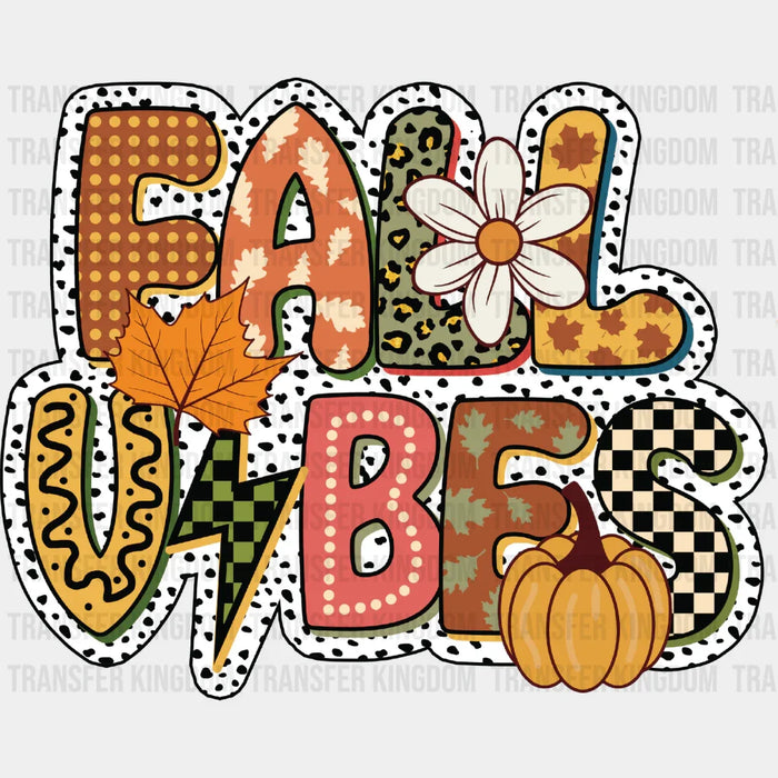 Fall Vibes Dotted Design - Fall DTF Transfer