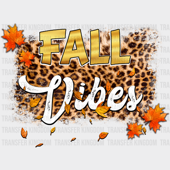 Fall Vibes Orange Leaves - Dtf Transfer