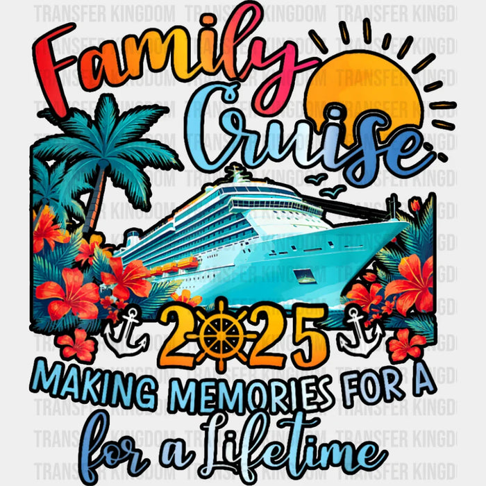Family Cruise 2025 Red Flowers - Vacation DTF Transfer