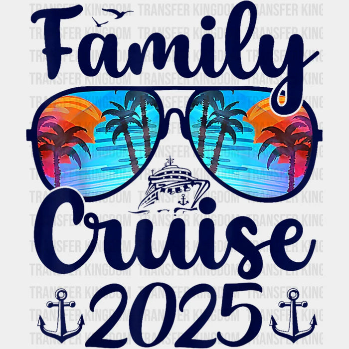 Family Cruise 2025 Sunglasses Blue Design - Vacation DTF Transfer