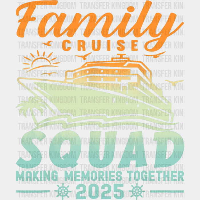 Family Cruise Squad Yellow & Blue Gradient - Vacation DTF Transfer