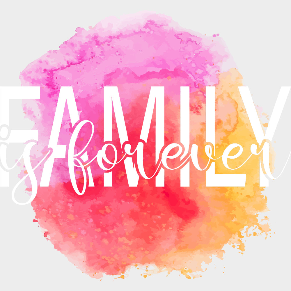 Family Forever Watercolor - Family DTF Transfers transfer-kingdom Light Color Design (See Imaging)