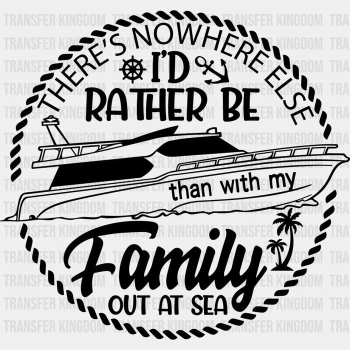 Family Out At Sea Black and White - Family Cruise DTF heat transfer