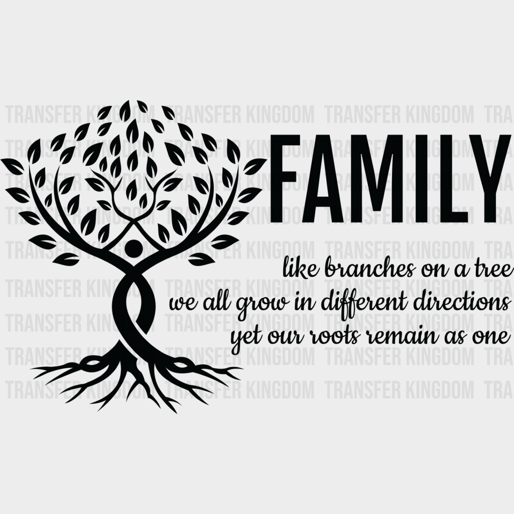 Family Tree Quote - Reunion Dtf Heat Transfer Unisex S & M (10’’) / Dark Color Design See Imaging