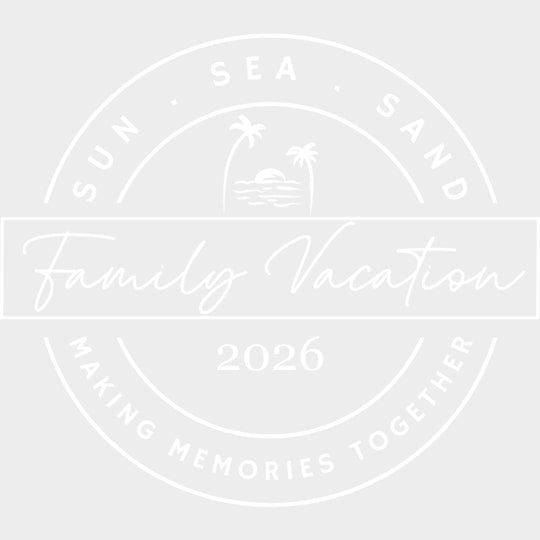 Family Vacation 2026 B&W - Family Trip DTF Transfers Adult Unisex - S & M (10’’) / Light Color Design (See Imaging)