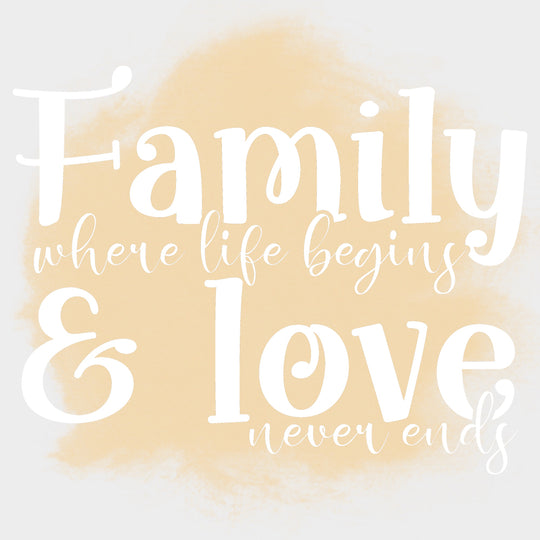 Family Where Life Begins & Love Never Ends - Family DTF Transfers Adult Unisex - S & M (10’’) / Light Color Design (See