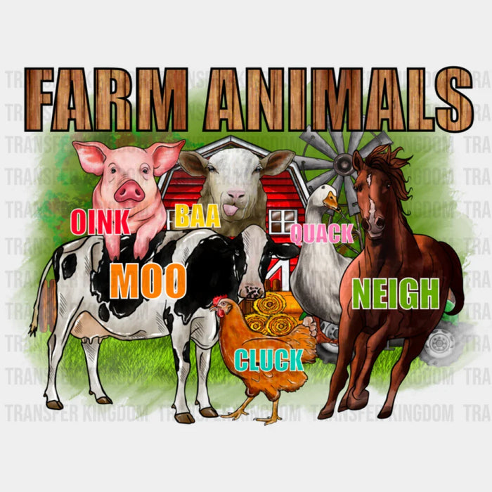 Farm Animal Sounds Design - Farmer DTF heat transfer