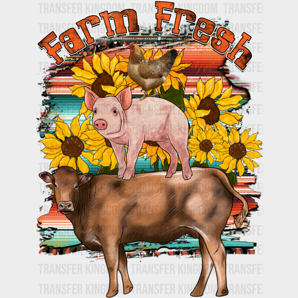 Farm Fresh Animals Design - Farmer Dtf Heat Transfer