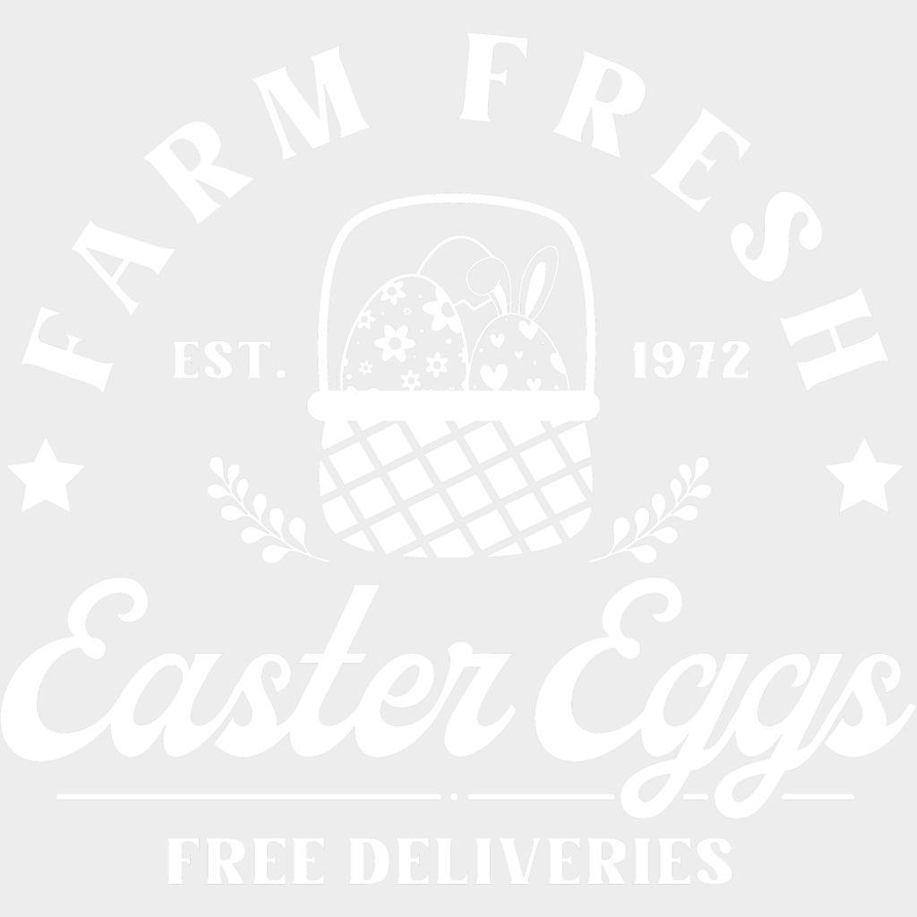 Farm Fresh EST. 1972 Easter Eggs - Easter DTF Transfer Adult Unisex - S & M (10’’) / Light Color Design (See Imaging)