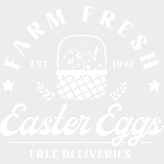 Farm Fresh EST. 1972 Easter Eggs - Easter DTF Transfer Adult Unisex - S & M (10’’) / Light Color Design (See Imaging)