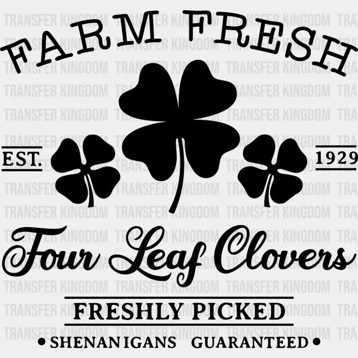 Farm Fresh Four Leaf Clovers - St. Patrick's Day DTF Transfer
