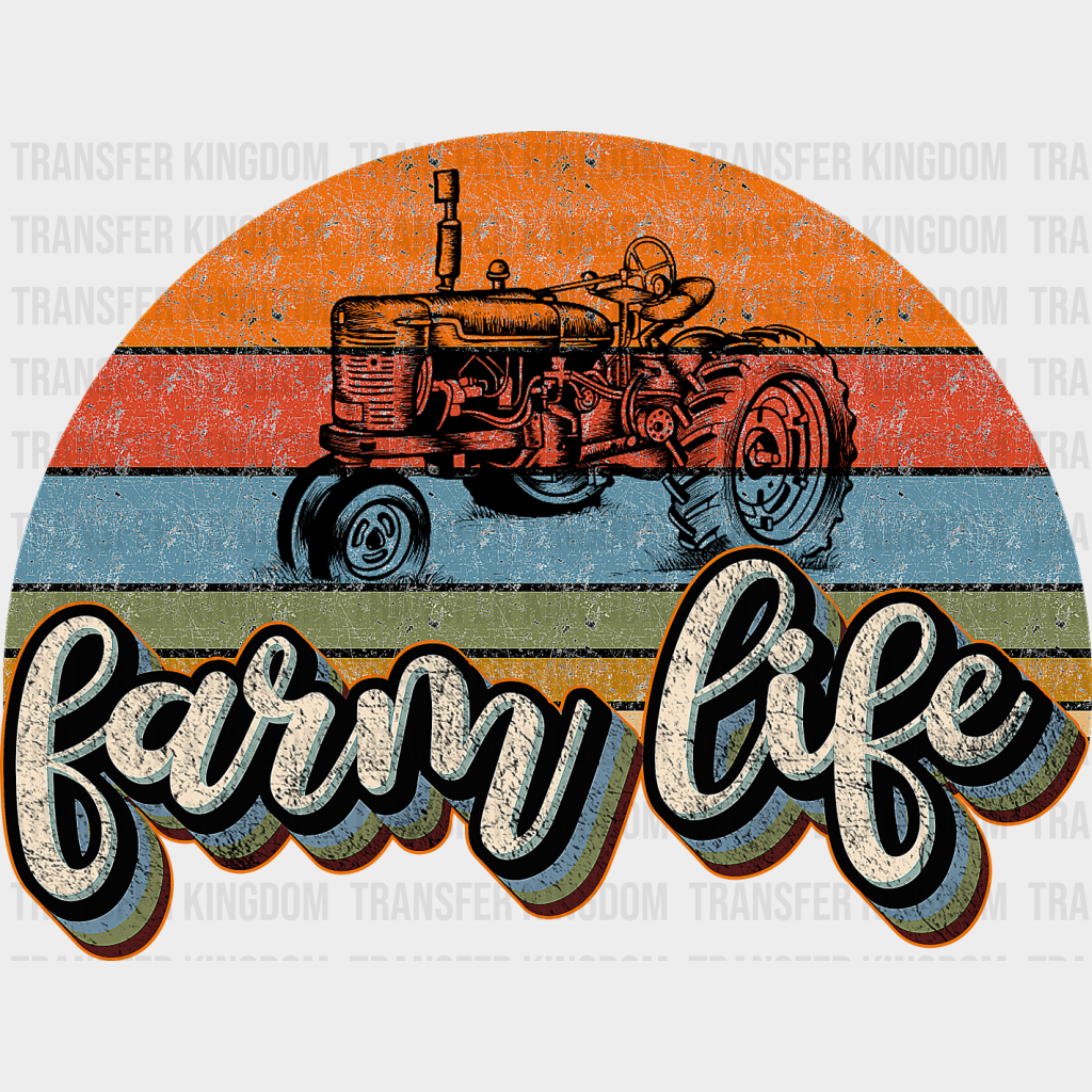 Farm Life Tractor Design - Farmer Dtf Transfer Unisex S & M (10’’) / Dark Color See Imaging