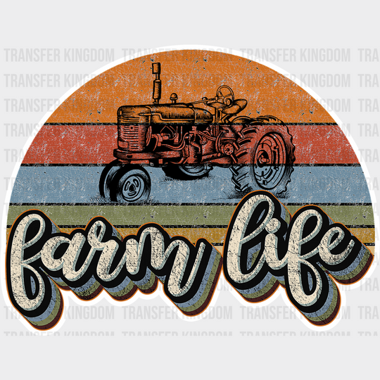 Farm Life Tractor Design - Farmer Dtf Transfer Unisex S & M (10’’) / Light Color See Imaging